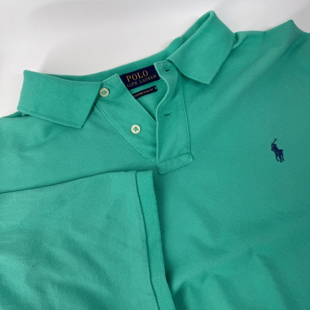 Polo Ralph Lauren Polo Shirt Mens XXL Green Mesh Pony Classic‎ Golf Preppy